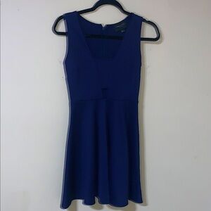 Romeo & Juliet Couture Blue V-Neck Fit and Flare Mini Dress